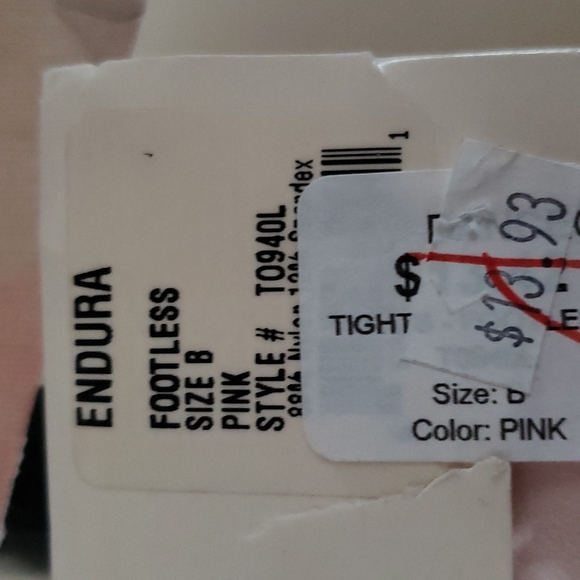 2 Footless Ladies Tights. Pink Tights Enduro Ballet Tights - Picture 2 of 5